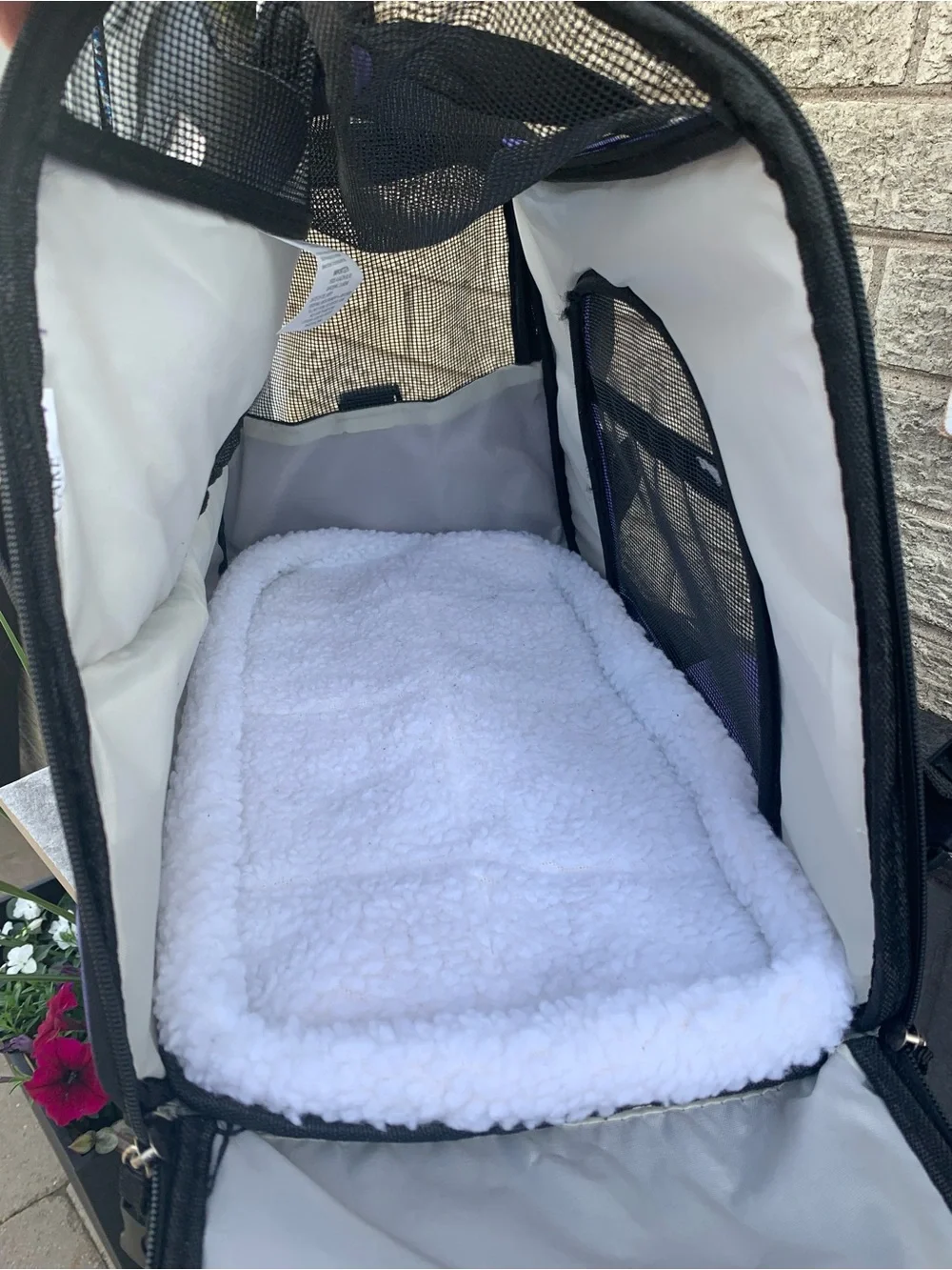 Paws & Pals soft-sided pet carrier purple, 17x8x11 inches.